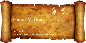Humor Vilmos névjegykártya